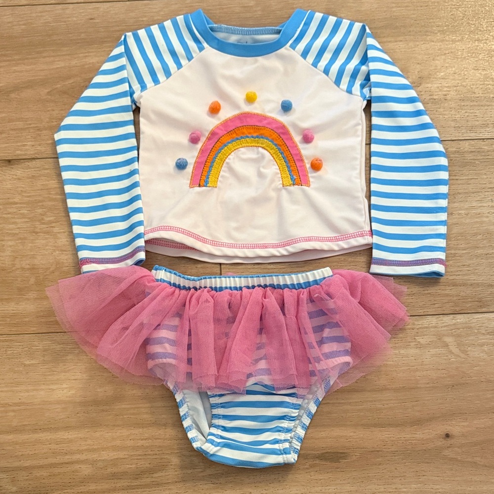 Mudpie Toddler Swimsuit with Tulle Skirt